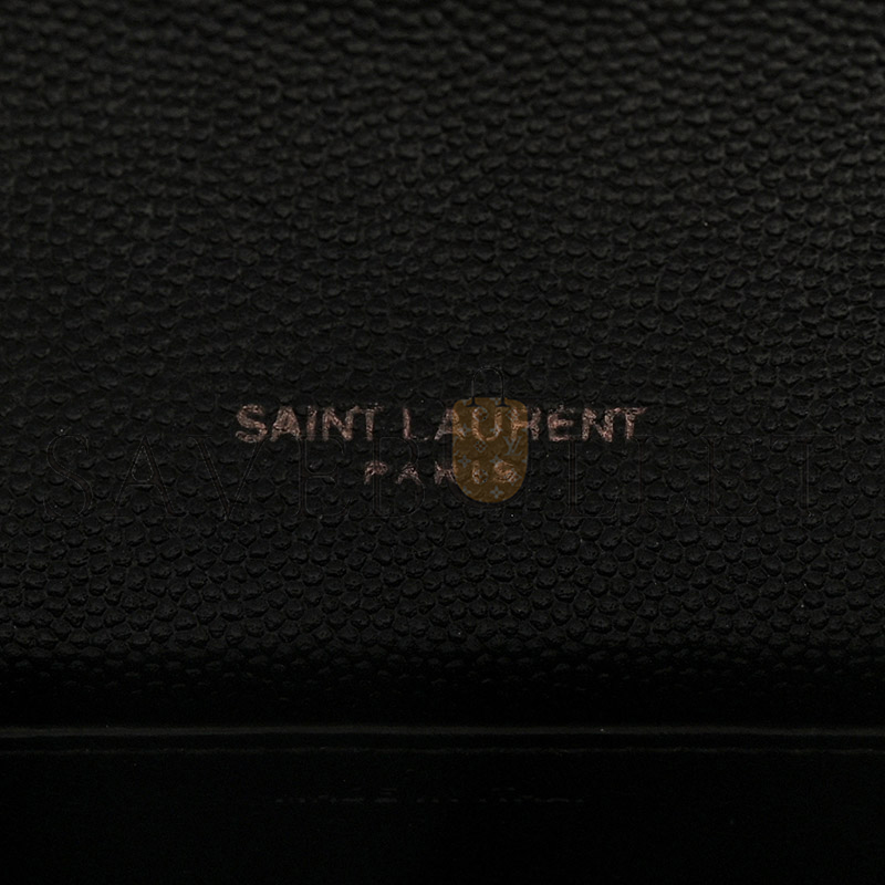 YSL UPTOWN CHAIN WALLET IN GRAIN DE POUDRE EMBOSSED LEATHER 6077881GF0U1000 (19*12*3cm)